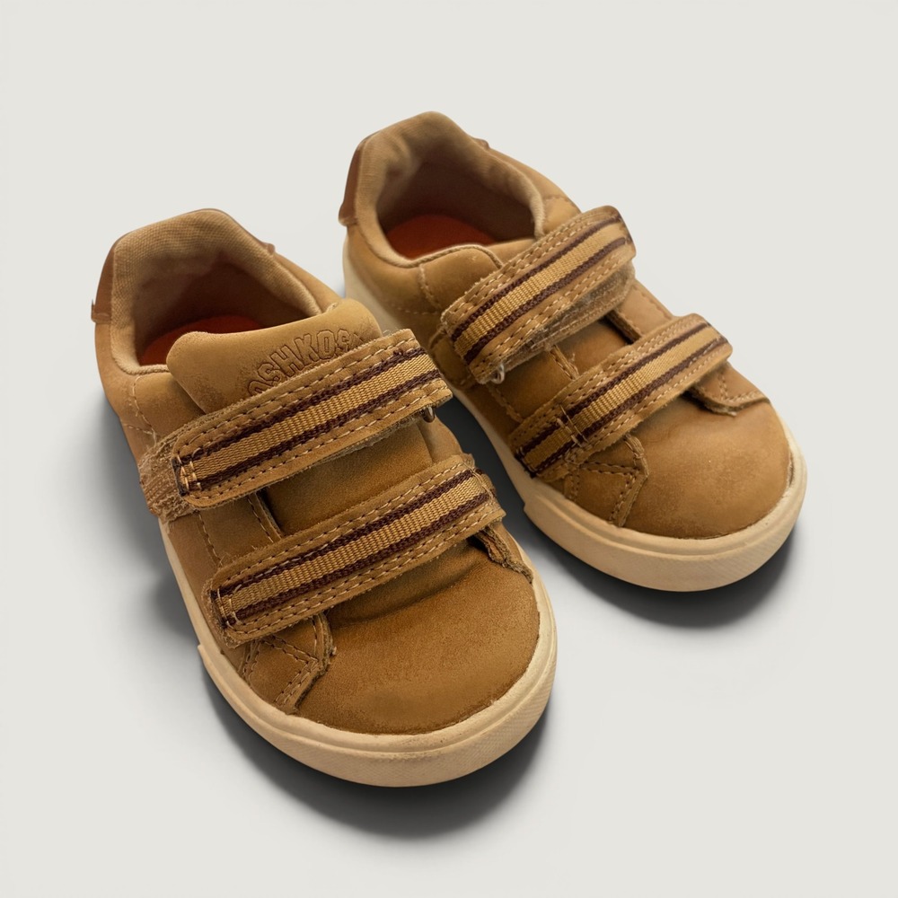 OshKosh Apollo B-01 Tan Hook and Loop Sneakers Size 5 Baby Toddler Casual Shoes
